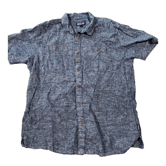 Patagonia Other - Patagonia Short Sleeve Button Up Hemp Shirt Size L